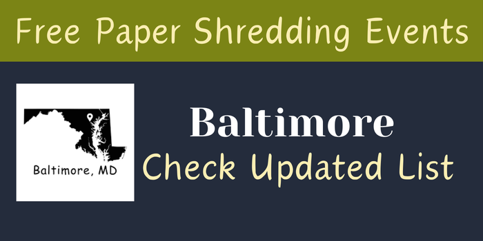 Free Paper Shredding Events in Baltimore County