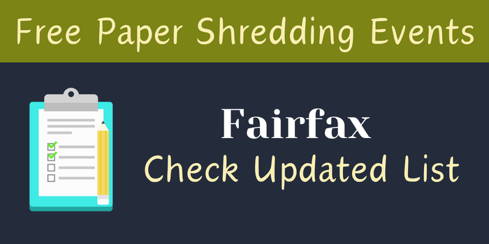 Free Paper Shredding Events in Fairfax County
