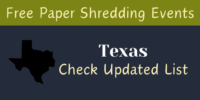 Free Paper Shredding Events in Texas
