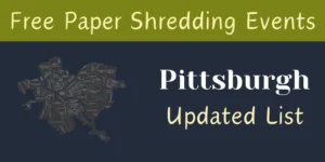 free paper shredding events Pittsburgh