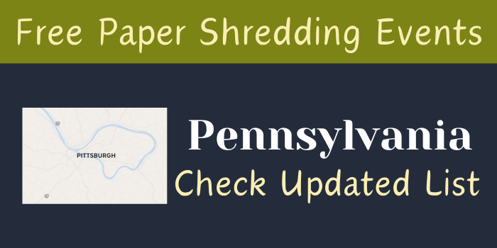 Free Paper Shredding Events in Pennsylvania
