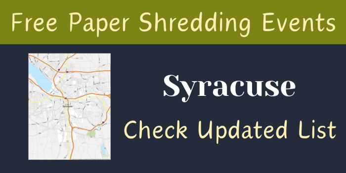 Free Paper Shredding Events in Syracuse